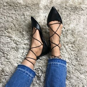 ALDO black lace up flats